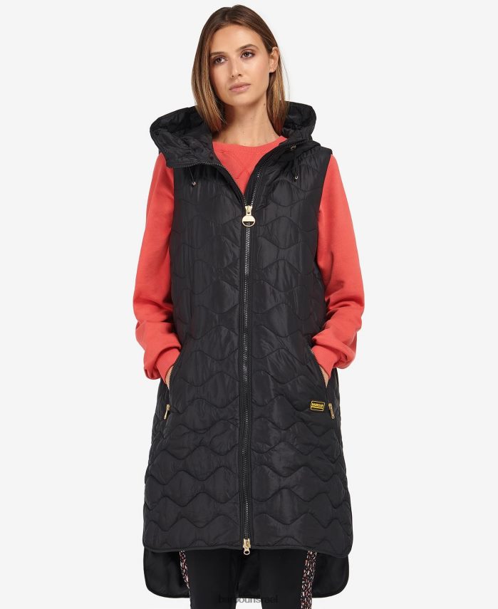 Barbour ירוק דקל נשים Broadhurst quilted gilet R86Z6X1549 הַלבָּשָׁה