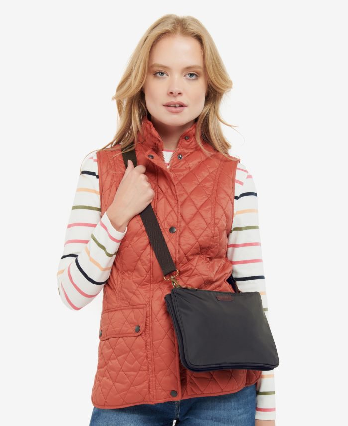 Barbour זית נשים תיק Crossbody עם רוכסן כפול של ella R86Z6X2400 אביזרים