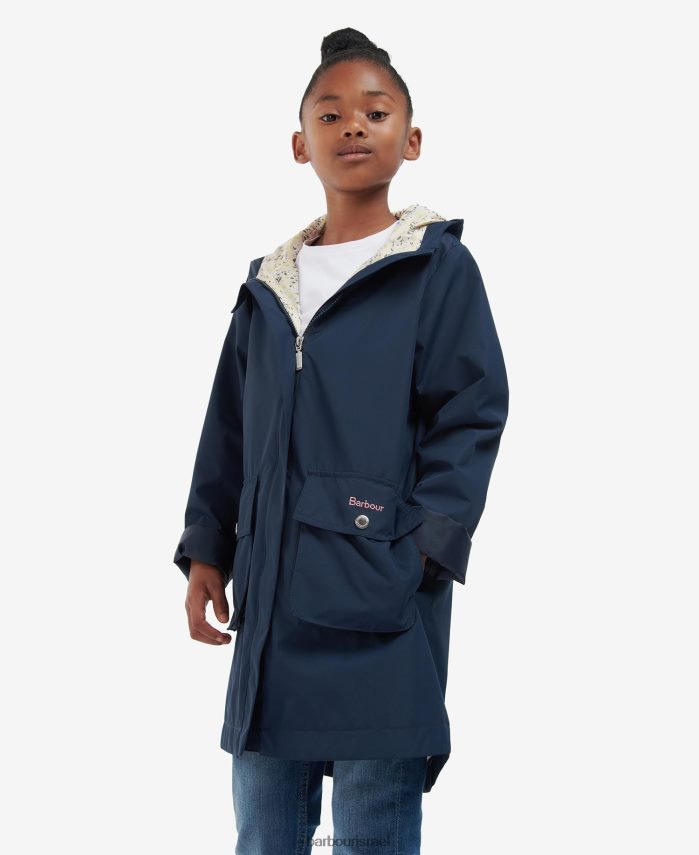 Barbour חמניות חיל הים/דיסי בנות מעיל עמיד למקלחת Hama R86Z6X2556 הַלבָּשָׁה