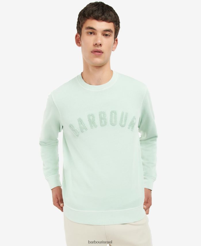 Barbour כחול פודרה גברים סוודר לוגו גדול עם צווארון צוואר R86Z6X1041 הַלבָּשָׁה