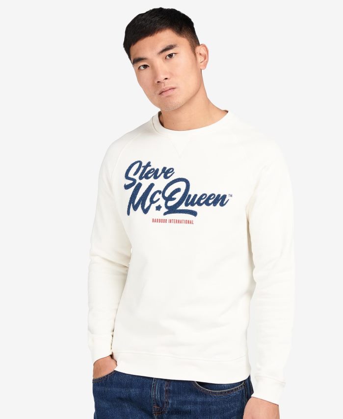 Barbour לחש לבן גברים סווטשירט גרפי של הולטס R86Z6X1063 הַלבָּשָׁה