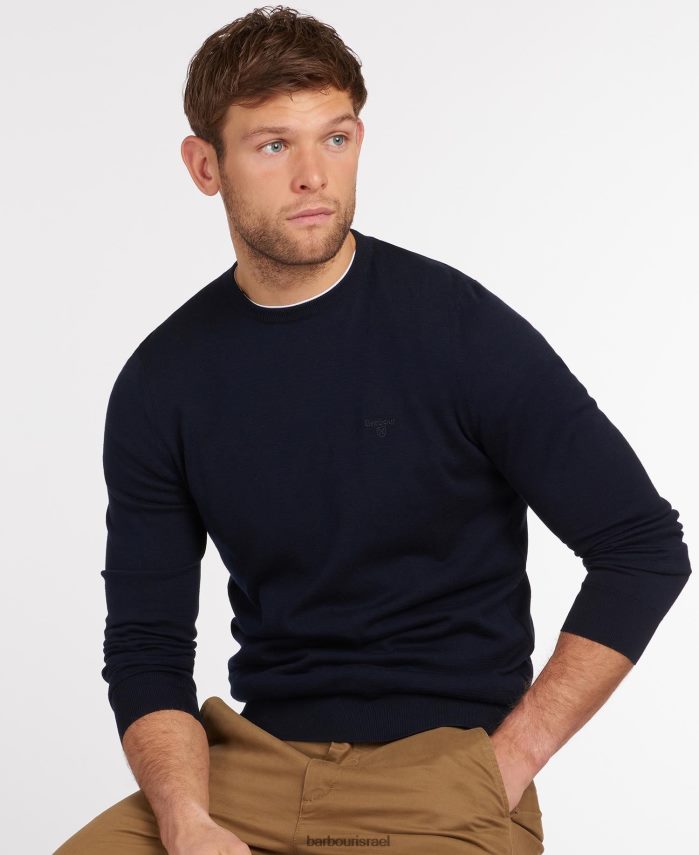 Barbour כחול בהיר גברים סוודר כותנה קל R86Z6X1089 הַלבָּשָׁה