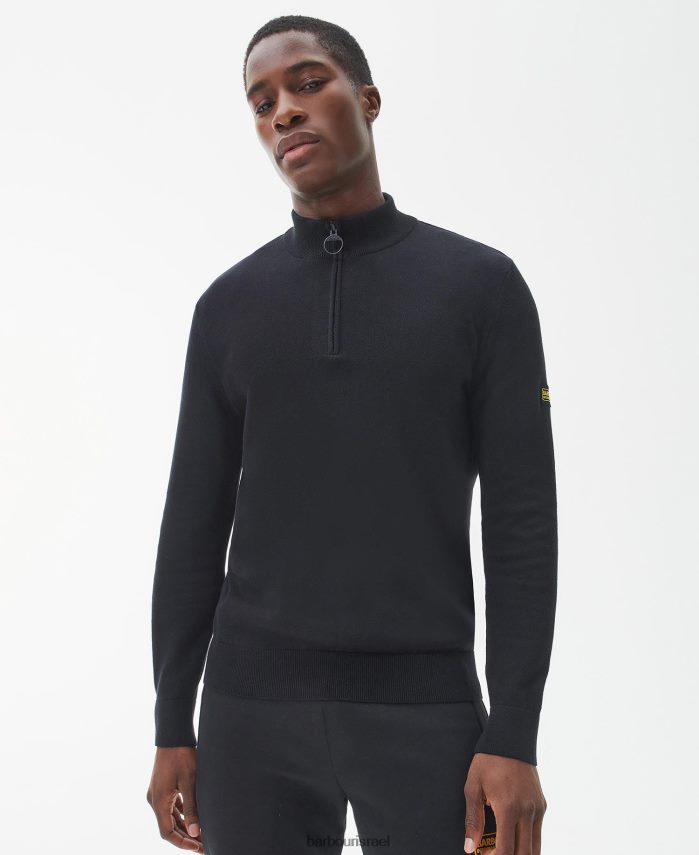 Barbour חוואר אנתרציט גברים סוודר כותנה חצי רוכסן R86Z6X1105 הַלבָּשָׁה