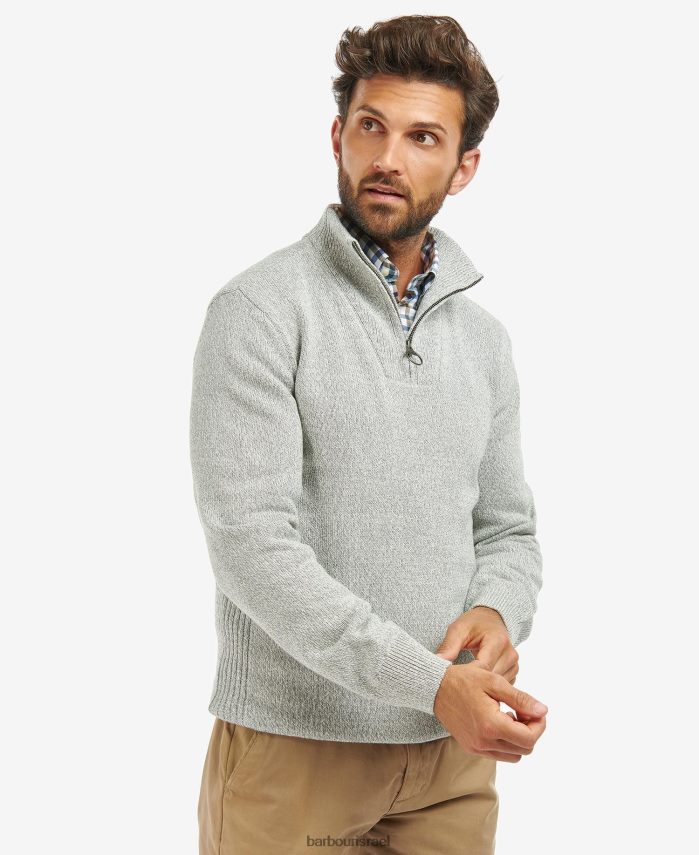 Barbour שקית דאבל ירוק גברים סווטשירט חצי רוכסן מכותנה נלסון R86Z6X1114 הַלבָּשָׁה