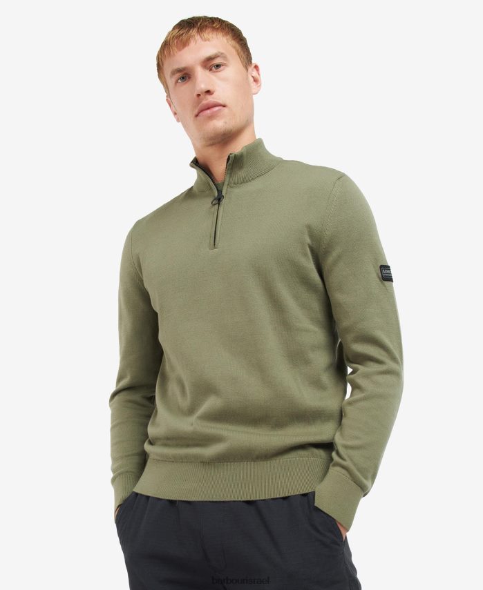 Barbour חוואר אנתרציט גברים סוודר כותנה חצי רוכסן R86Z6X1118 הַלבָּשָׁה