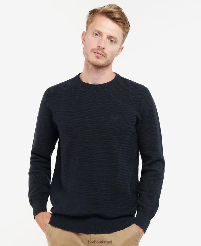 Barbour מכובס כחול גברים מגשר סרוג עם צווארון פלמינג R86Z6X1127 הַלבָּשָׁה