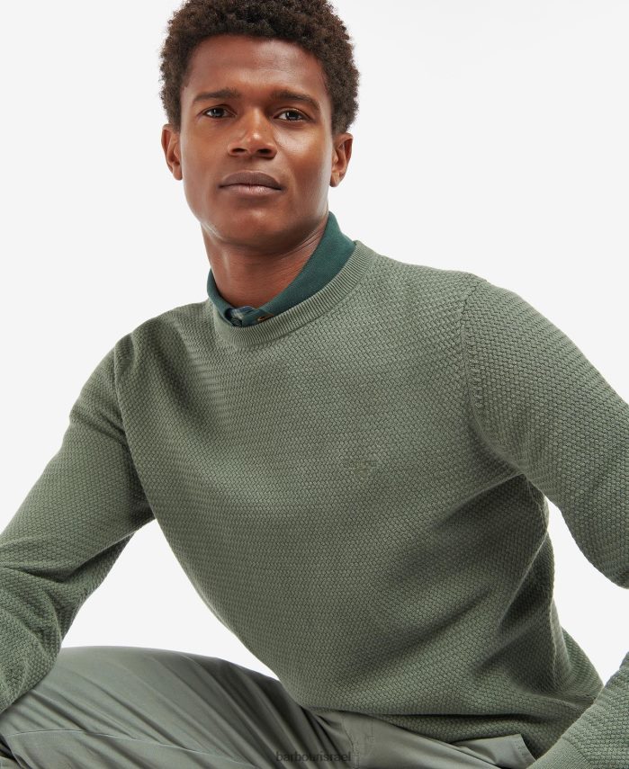 Barbour מכובס כחול גברים מגשר סרוג עם צווארון פלמינג R86Z6X1128 הַלבָּשָׁה