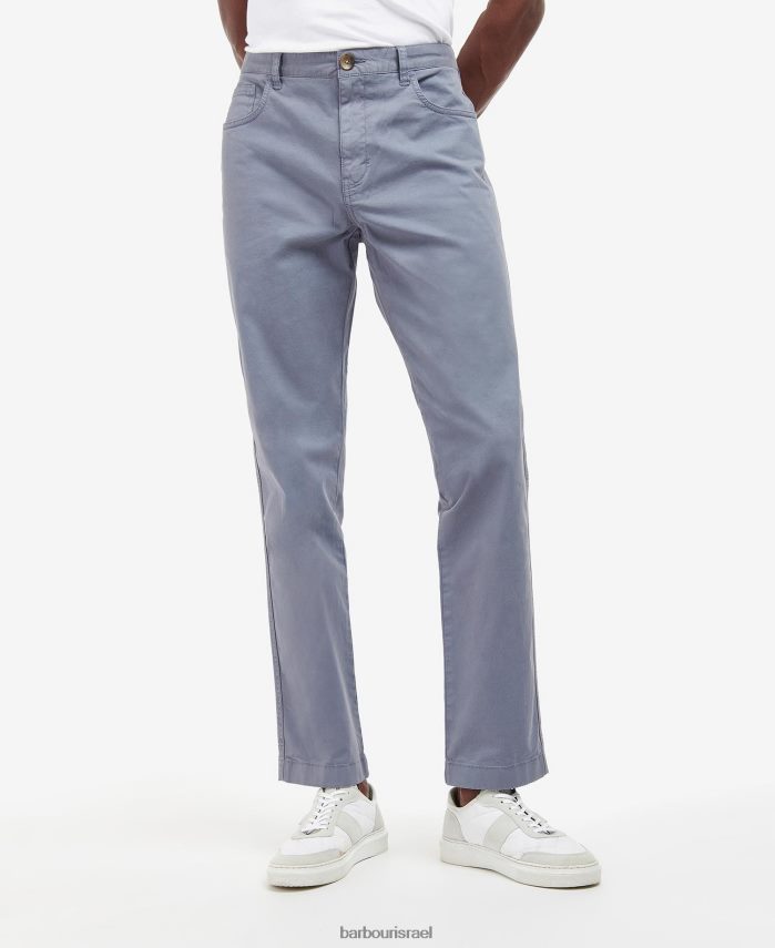Barbour מכובס כחול גברים מכנסי אריג בצבע יתר R86Z6X1204 הַלבָּשָׁה