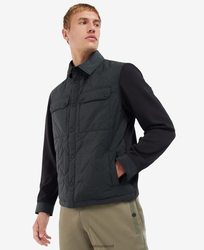 Barbour פטריה כהה גברים ז'קט חולצת קווילט בראדלי R86Z6X132 הַלבָּשָׁה