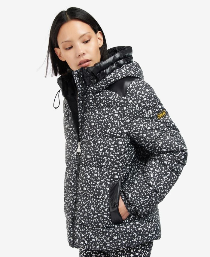 Barbour טרצו/שחור נשים ז'קט קווילט ביתן מודפס R86Z6X1455 הַלבָּשָׁה