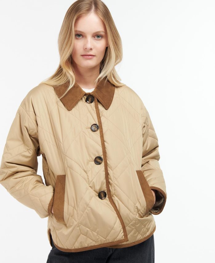 Barbour צי כהה/צפצפה עתיקה נשים צריף מרופד בארהד R86Z6X1493 הַלבָּשָׁה