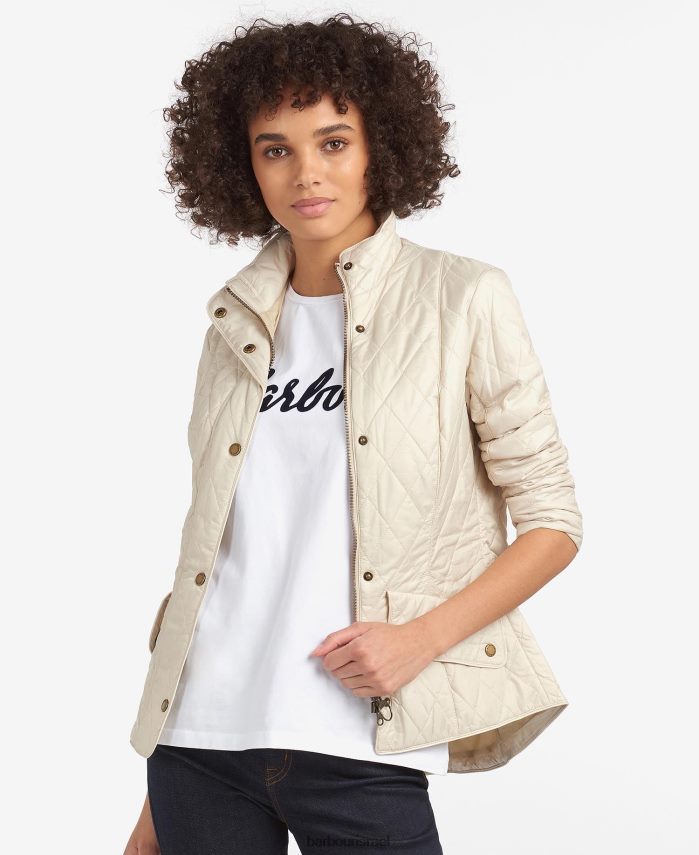 Barbour אבן שחורה נשים ז'קט מרופד פרשים במשקל זבוב R86Z6X1501 הַלבָּשָׁה