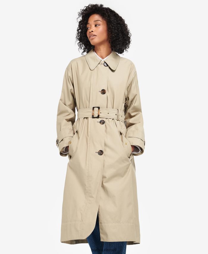 Barbour צי כהה/צפצפה עתיקה נשים מעיל טרנץ' של סומרלנד R86Z6X1530 הַלבָּשָׁה