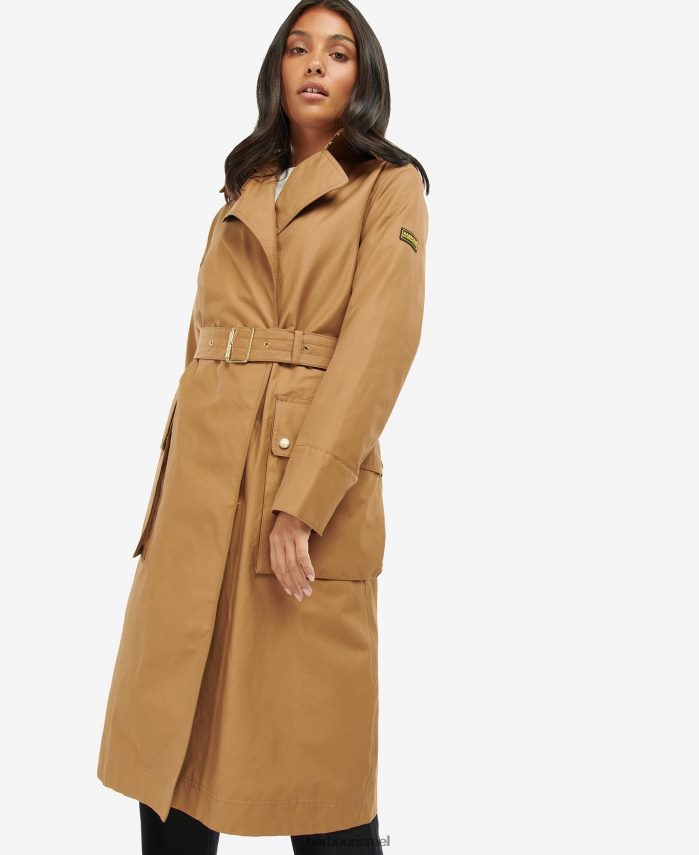 Barbour צ'ק שחור/נורת'מברלנד נשים מעיל טרנץ' עמיד למים בנוי כוח R86Z6X1540 הַלבָּשָׁה