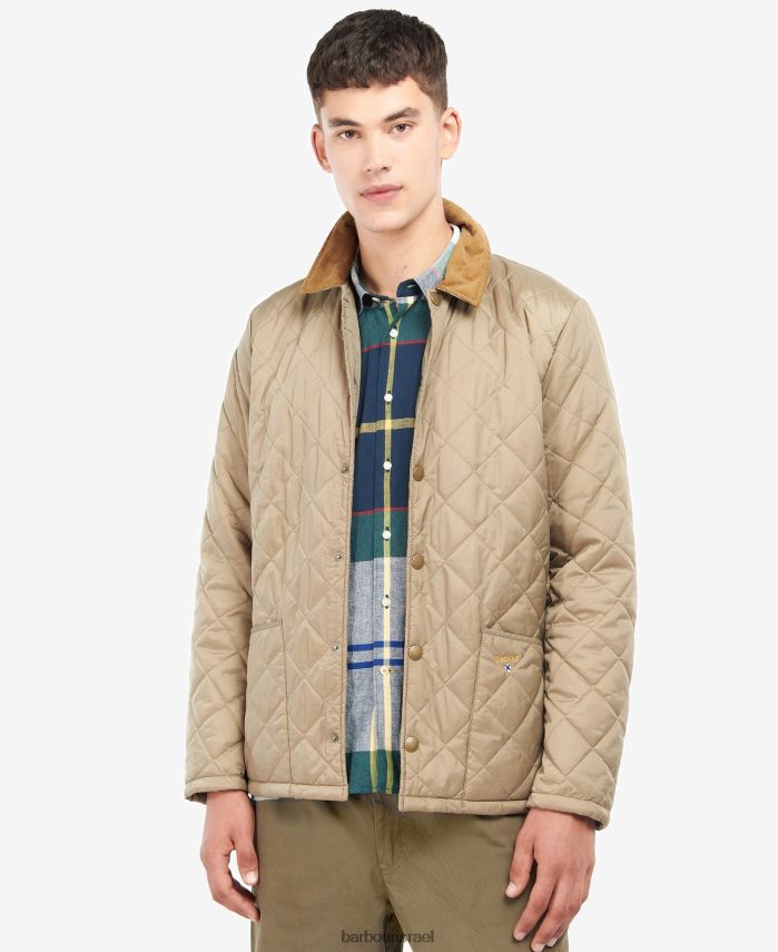 Barbour חום צבאי/קיסוס קיץ גברים ז'קט קפיטונאז' מרופד R86Z6X158 הַלבָּשָׁה