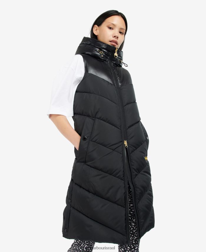 Barbour שחור כזפת נשים גילת מרתון R86Z6X1584 הַלבָּשָׁה