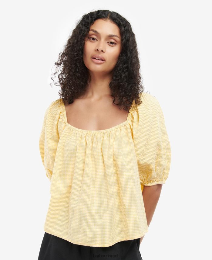 Barbour זריחה צהובה נשים חלק העליון של המנזר R86Z6X1593 הַלבָּשָׁה