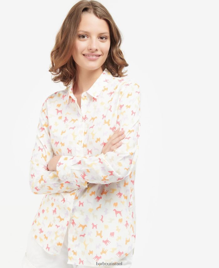 Barbour הדפס ענן/רב כלבים נשים חולצת ספארי R86Z6X1598 הַלבָּשָׁה