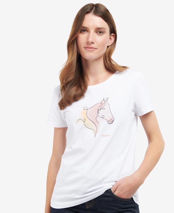 Barbour לבן קלאסי נשים חולצת טריקו ערער R86Z6X1673 הַלבָּשָׁה