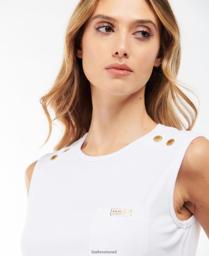 Barbour לבן נשים טופ ארטגה R86Z6X1682 הַלבָּשָׁה