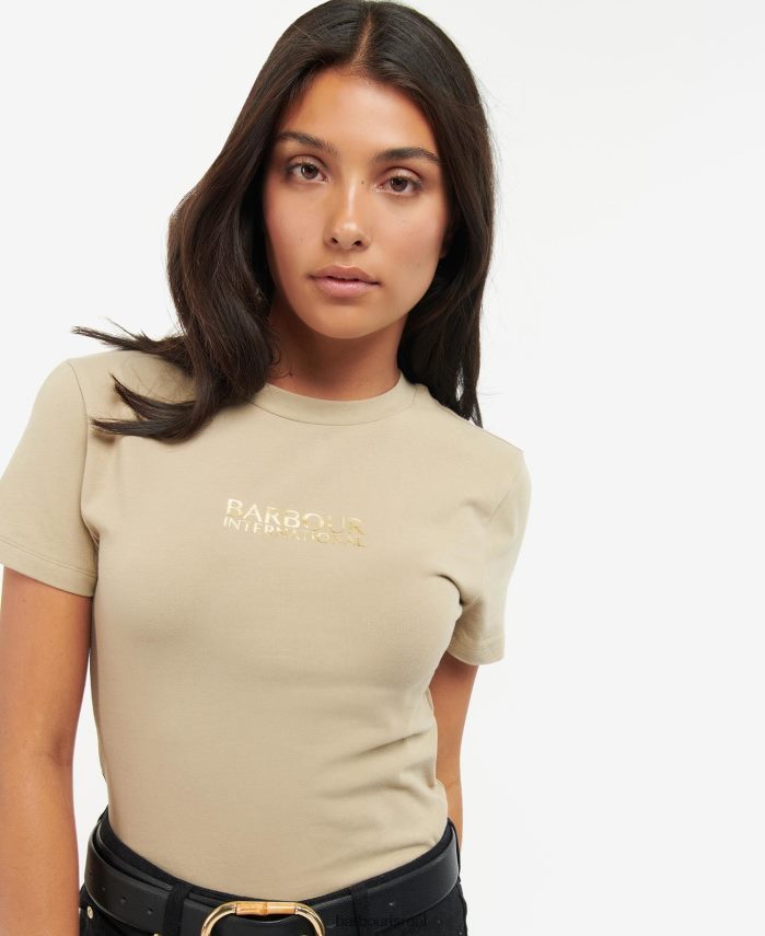 Barbour שחור קלאסי נשים חולצת טריקו קצוצה שלטון R86Z6X1691 הַלבָּשָׁה