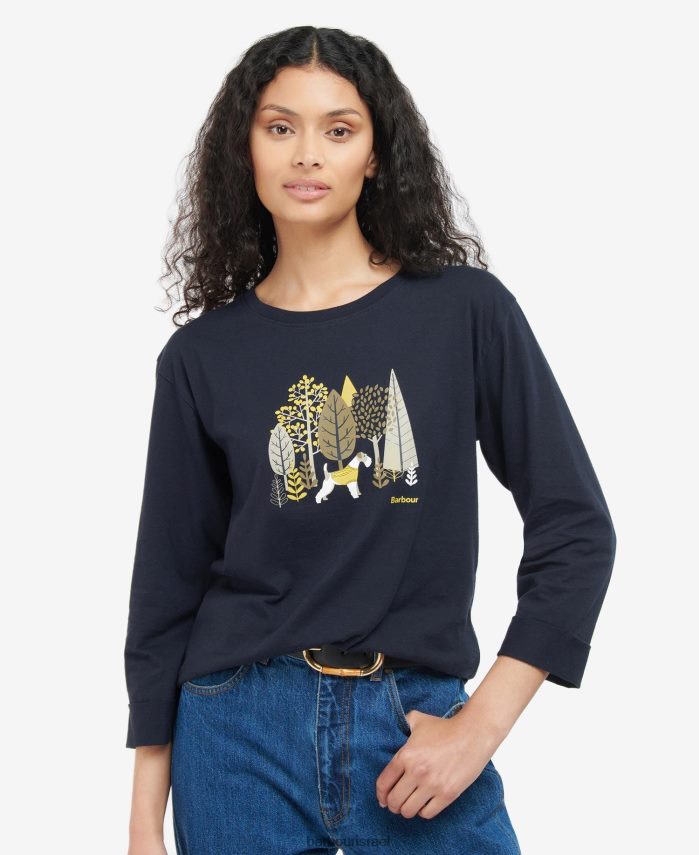 Barbour חיל הים נשים חולצה שרופה R86Z6X1709 הַלבָּשָׁה