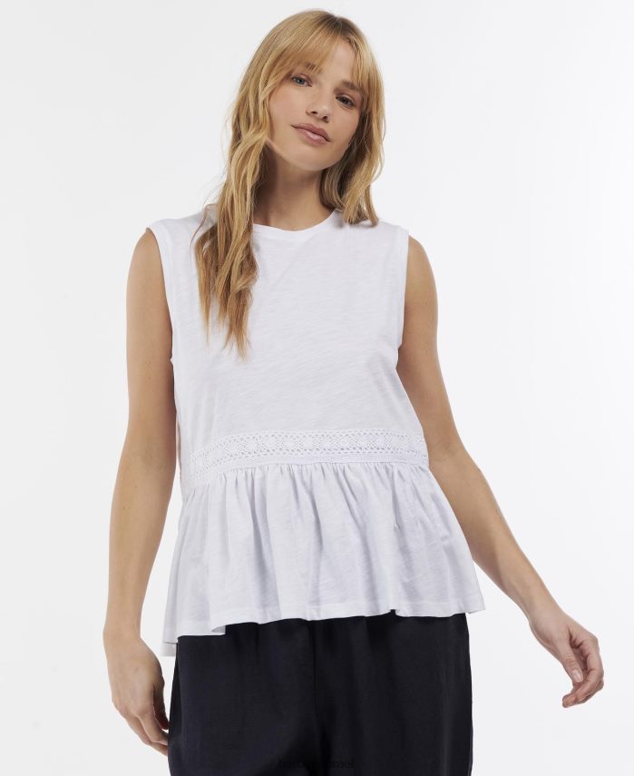 Barbour לבן נשים העליון ערבה R86Z6X1723 הַלבָּשָׁה