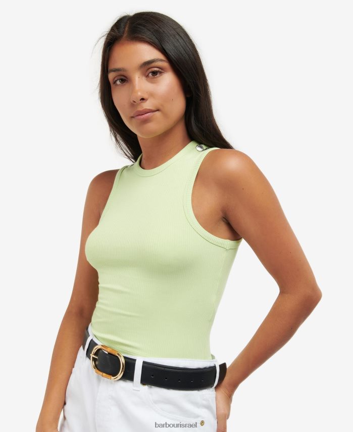 Barbour סורבה ליים נשים חלק עליון של סטרטון R86Z6X1743 הַלבָּשָׁה