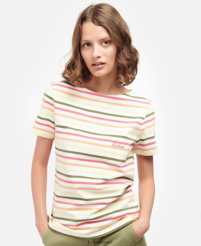 Barbour חיל הים רב פסים נשים עליונית ברדלי עם שרוולים קצרים R86Z6X1755 הַלבָּשָׁה