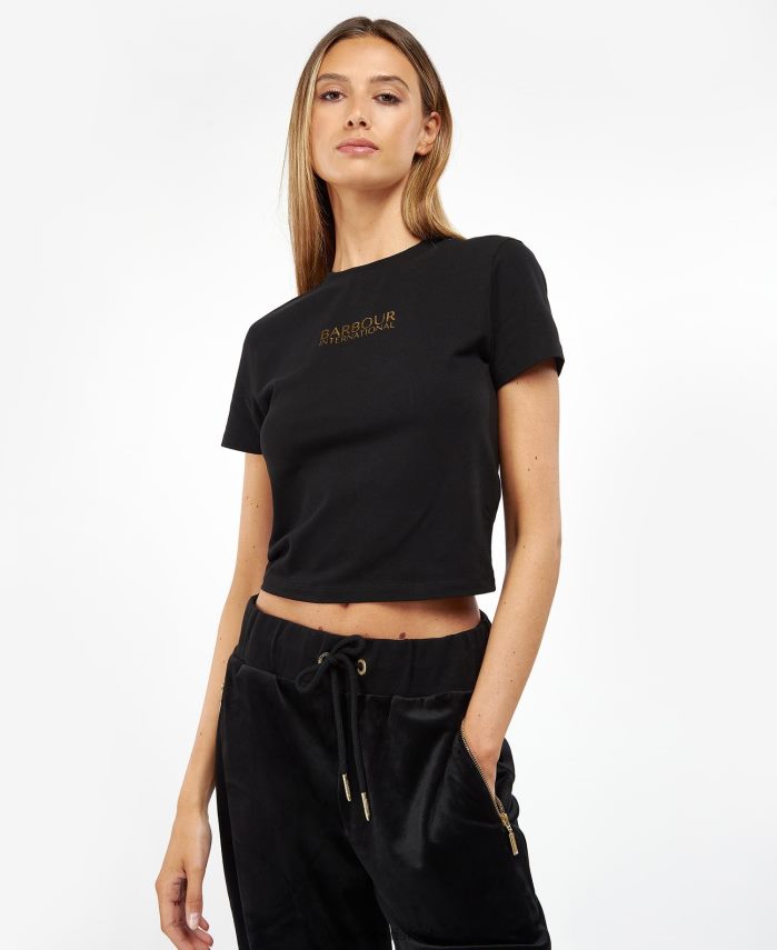 Barbour שחור קלאסי נשים טי קלרמונט R86Z6X1760 הַלבָּשָׁה
