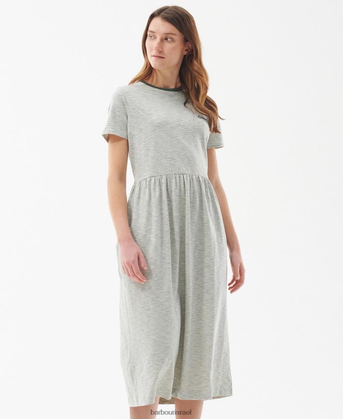 Barbour זית/לבן נשים שמלת אלווד R86Z6X1830 הַלבָּשָׁה