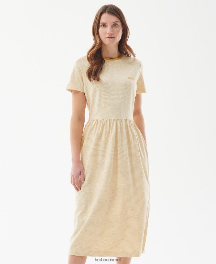 Barbour זית/לבן נשים שמלת אלווד R86Z6X1831 הַלבָּשָׁה