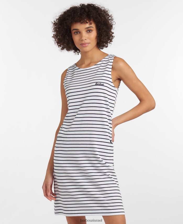 Barbour לבן/צי נשים שמלת פסים של דלמור R86Z6X1860 הַלבָּשָׁה