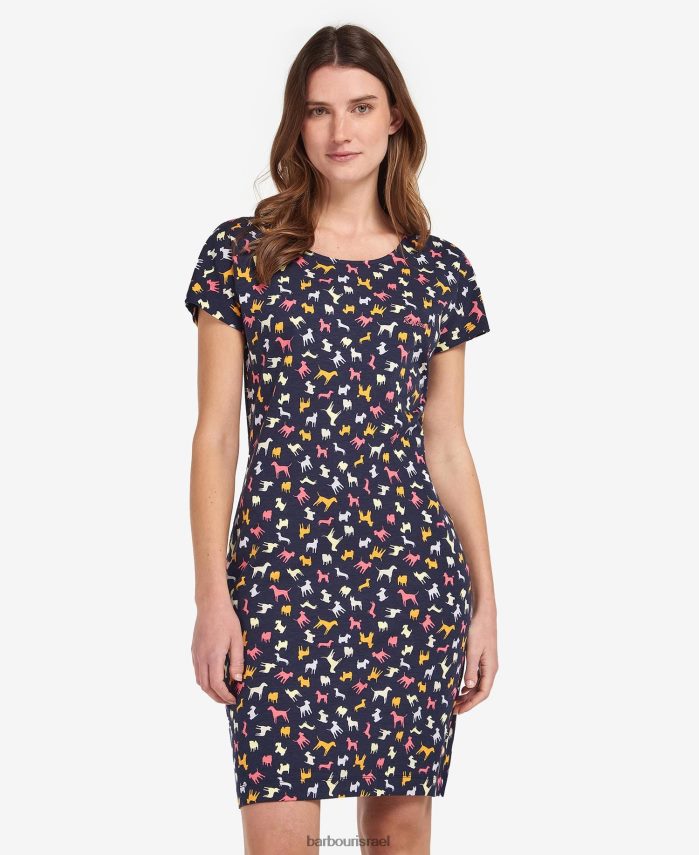 Barbour הדפס סיפור של חיל הים נשים שמלה בהדפס העץ R86Z6X1897 הַלבָּשָׁה