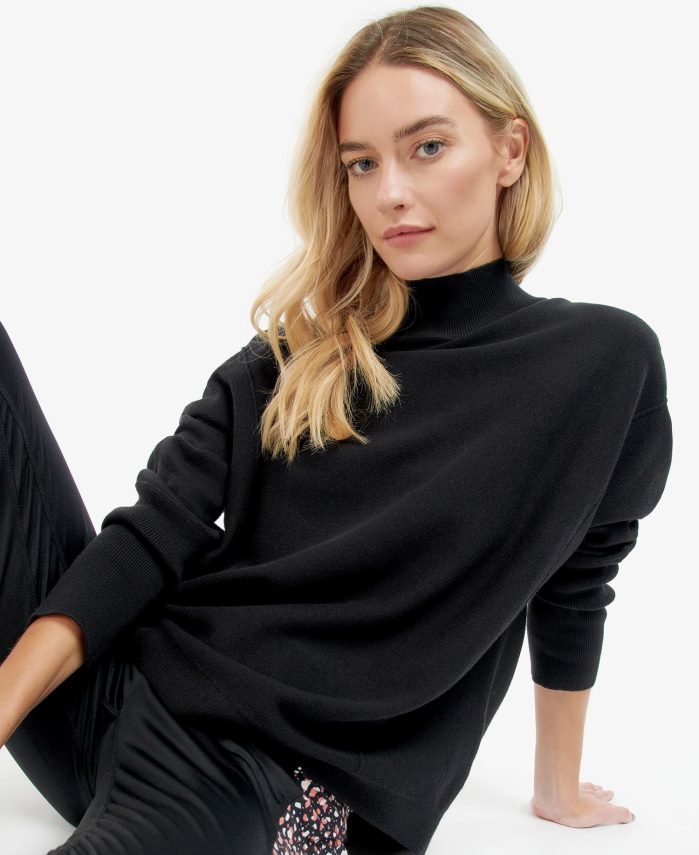 Barbour שחור קלאסי נשים מגשר סרוג של רולנד R86Z6X1952 הַלבָּשָׁה