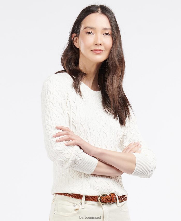 Barbour צבע קרם נשים סריג המפטון R86Z6X1953 הַלבָּשָׁה