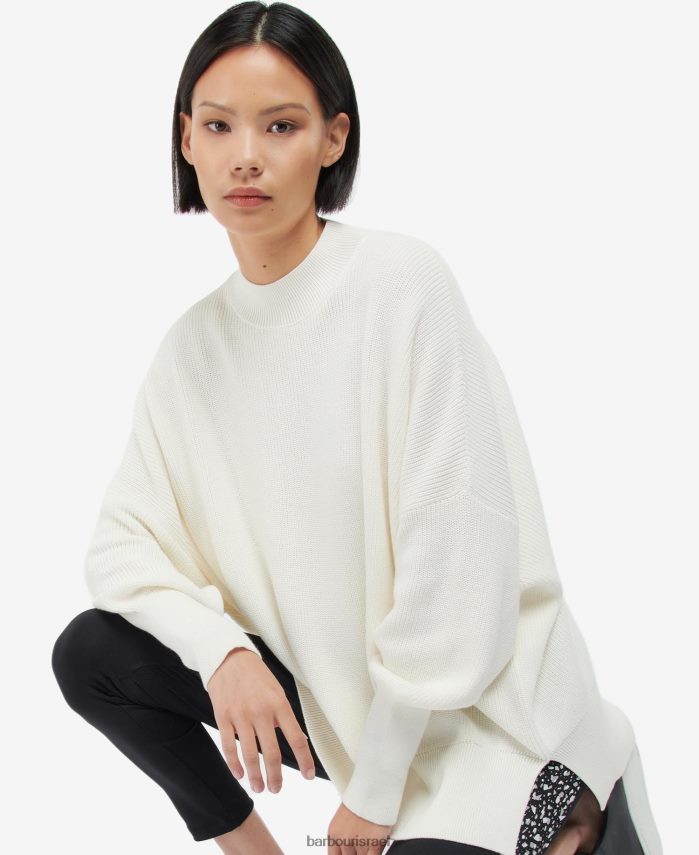 Barbour אופטי לבן נשים סריגת ביתן R86Z6X1959 הַלבָּשָׁה