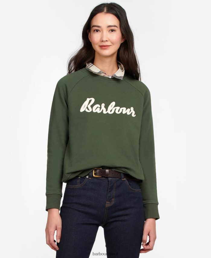 Barbour זית נשים סווטשירט אוטרבורן R86Z6X2027 הַלבָּשָׁה
