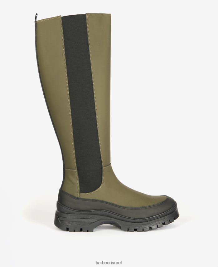 Barbour חאקי כהה נשים מגפי פודיום R86Z6X2063 הַנעָלָה