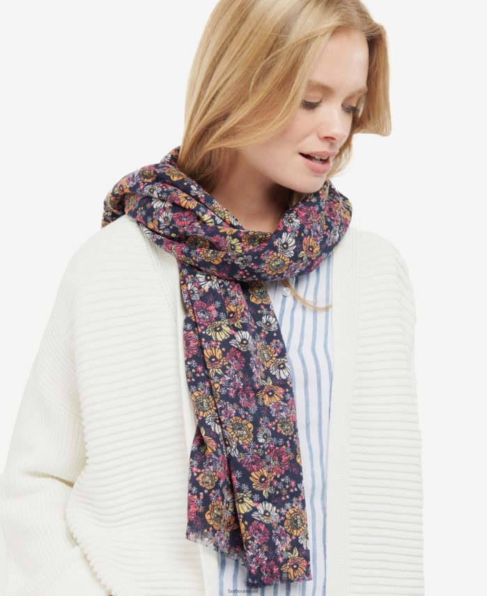 Barbour מולטי קלאסי נשים צעיף בהדפס פרחים רטרו R86Z6X2448 אביזרים