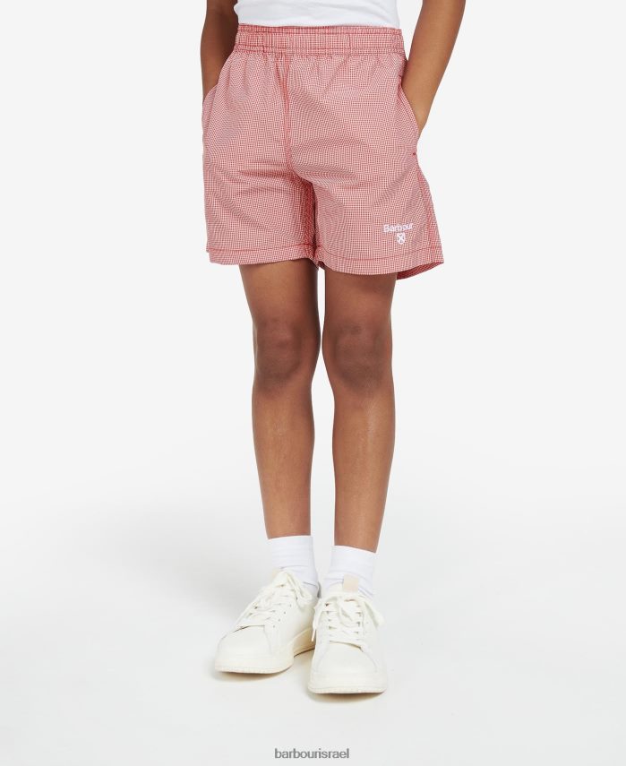 Barbour אדום קלאסי בנים מכנסי ים ג'ינגהם R86Z6X2511 הַלבָּשָׁה