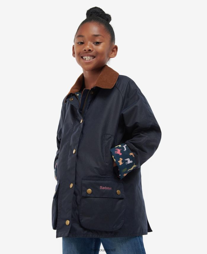 Barbour ארכיון זית/רטרו פרחוני בנות מעיל שעווה בלוט R86Z6X2543 הַלבָּשָׁה