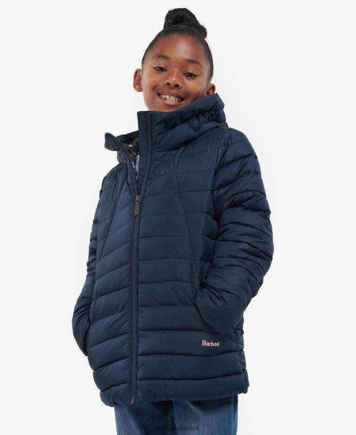 Barbour פונץ' ורוד/רטרו פרחוני בנות ז'קט מרופד קורליין R86Z6X2545 הַלבָּשָׁה