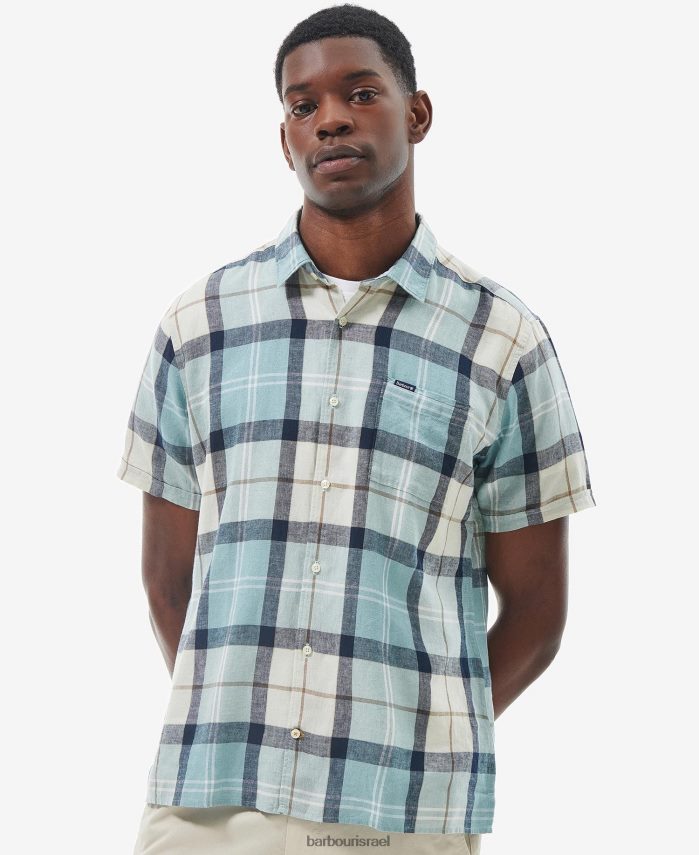Barbour טרטן גיר כחול גברים חולצת קיץ עם שרוולים קצרים של קרופט R86Z6X289 הַלבָּשָׁה