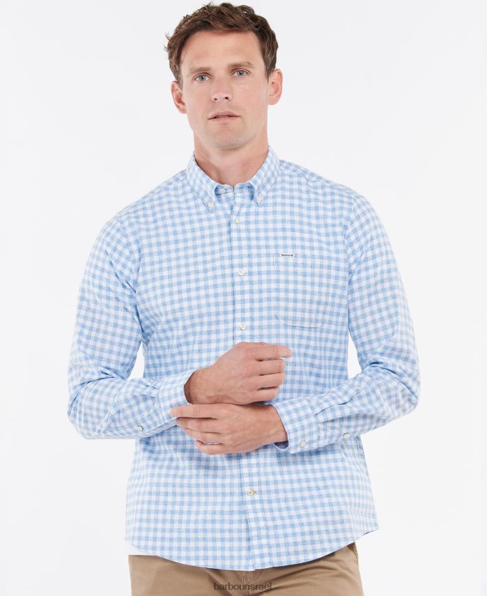 Barbour ירוק גברים חולצה מחויטת קיין R86Z6X375 הַלבָּשָׁה