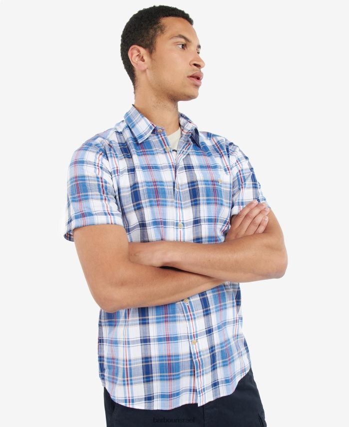 Barbour כחול באמצע גברים חולצה משובצת של רמלטון R86Z6X475 הַלבָּשָׁה