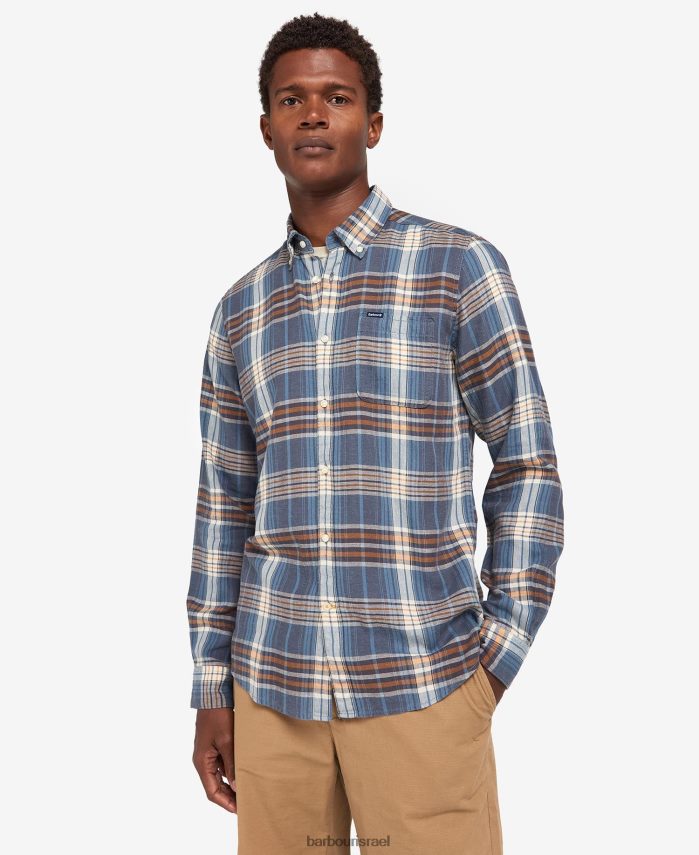 Barbour כחול באמצע גברים חולצה מחויטת ליין R86Z6X516 הַלבָּשָׁה