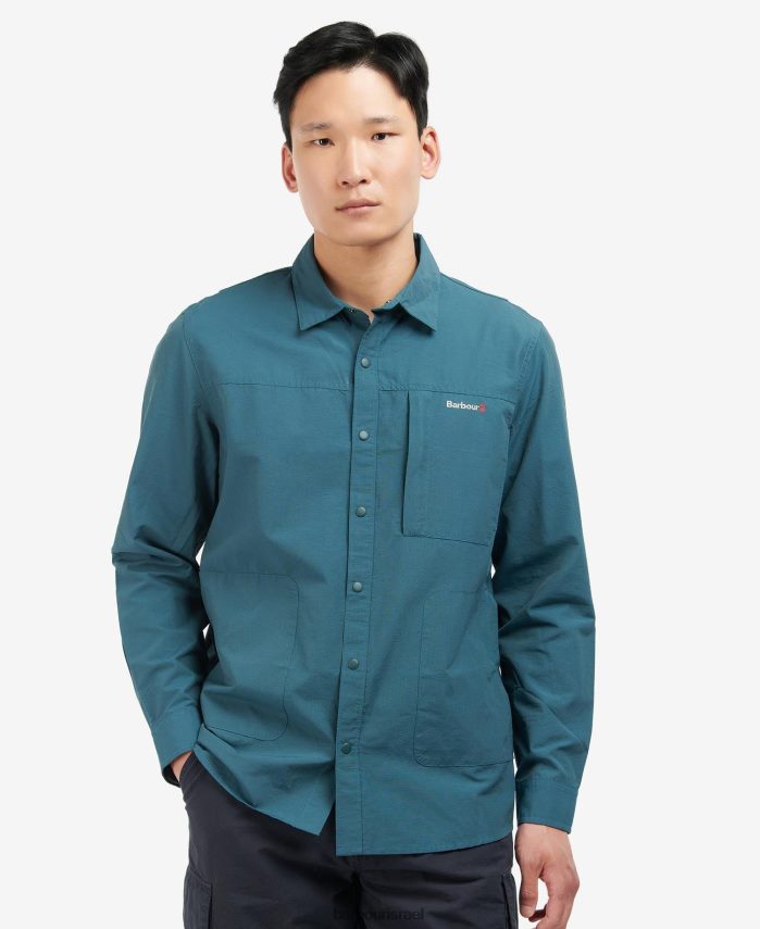 Barbour אפור בהיר גברים חולצת אובר של ג'ונה R86Z6X517 הַלבָּשָׁה