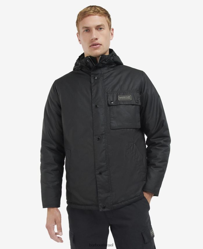 Barbour שחור קלאסי גברים ז'קט בשעווה של ווסטבורן R86Z6X55 הַלבָּשָׁה