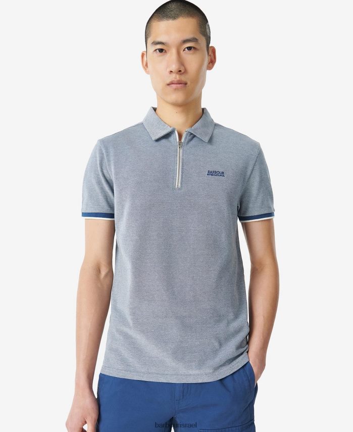 Barbour ג'ינס כהה גברים חולצת פולו פריצה R86Z6X674 הַלבָּשָׁה